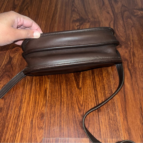 Vintage Coach Dark Brown Leather Crossbody Bag - Picture 9 of 13